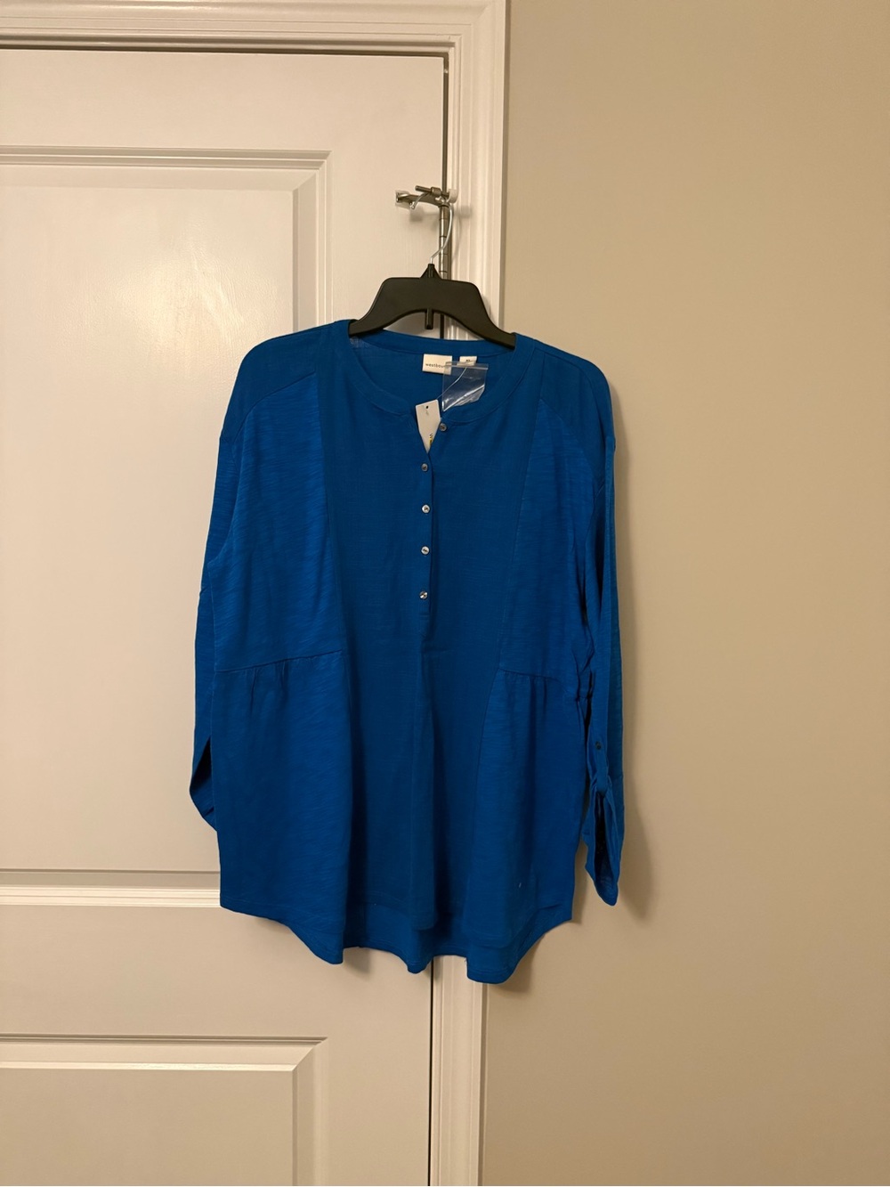 Westbound Royal Blue Henley Tunic Top